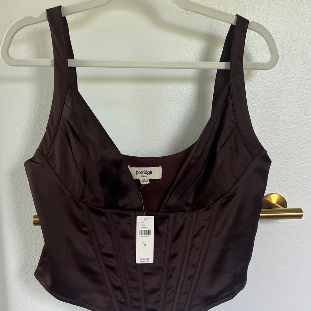 Anthropologie Porridge Brown Corset Top